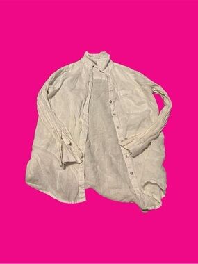 C&C California Cream Button-Down Linen Shirt